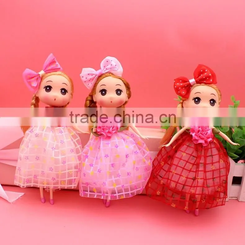 Fashion new beautiful mobile phone chain bag hang pendant doll wedding dress with bowknot new design korea style Barbie keychain