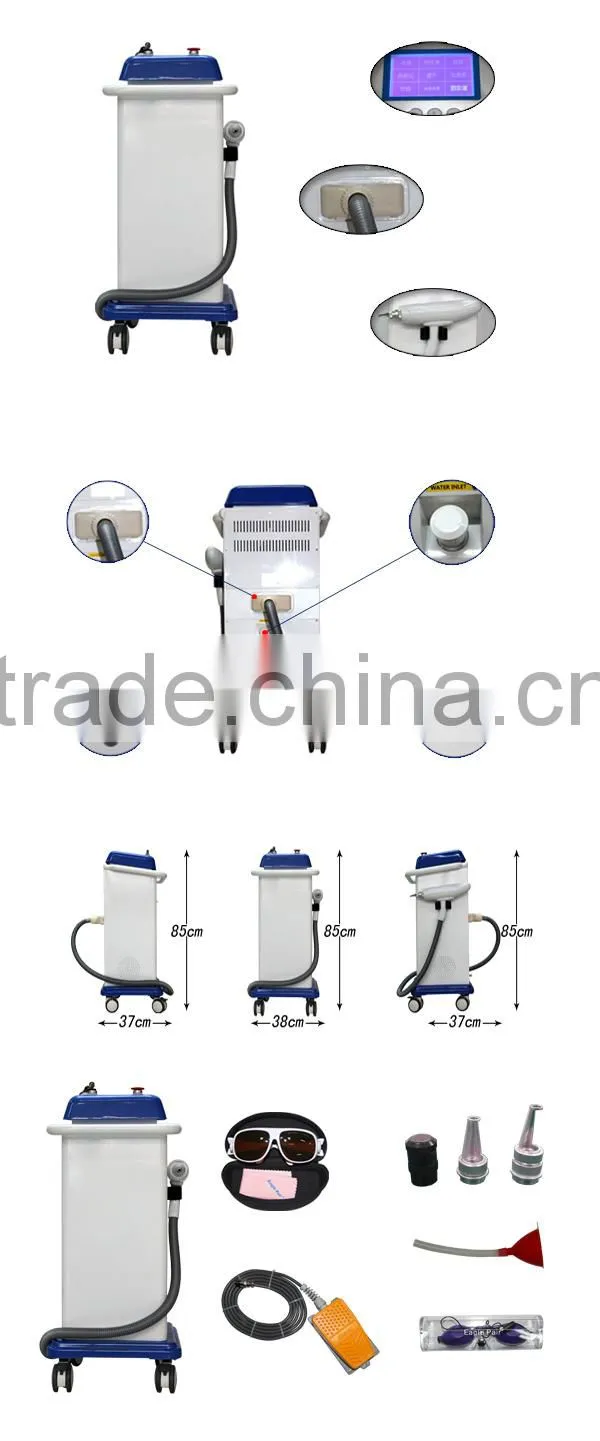 High cost-perormance easy work long time continues CE approved Q Switched Nd yag laser professional tattoo removal machines