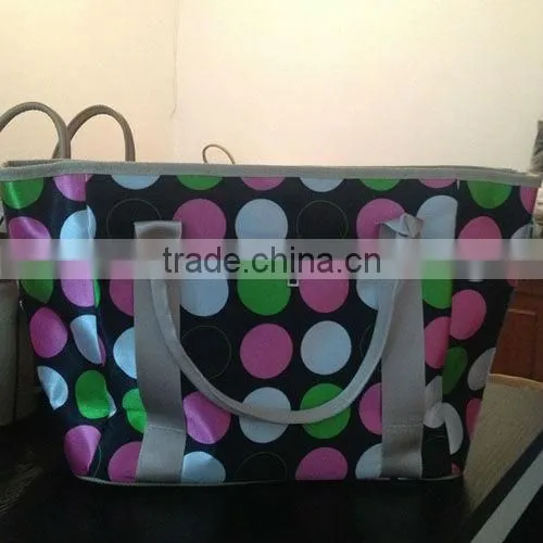 Fashion Big Volumn Multifuctional Multi-pockets Mummy Diaper Bags, Pregnant Polka Dot Shoulder/ Cross Bag (BMTN003)