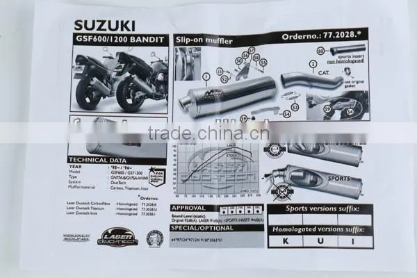 For SUZUKI GSF1200 BANDIT 2004-2005 SM Motorcycle Exhaust Pipe LASER Duo-Tech slip-on muffler + cat.