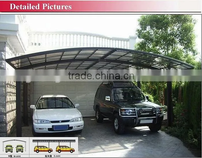 bayer material polycarbonate roof**aluminum double carports canopy