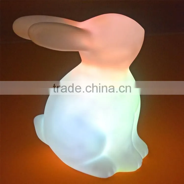 LED multi-colour change rabbit shaped night light for whole sale