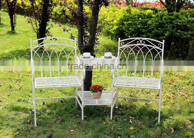 Wrought iron arm chair outdoor garden use antique vintage style