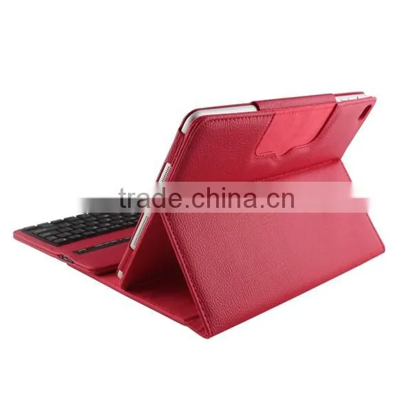 Bluetooth keyboard flip PU leather back cover for iPad 6