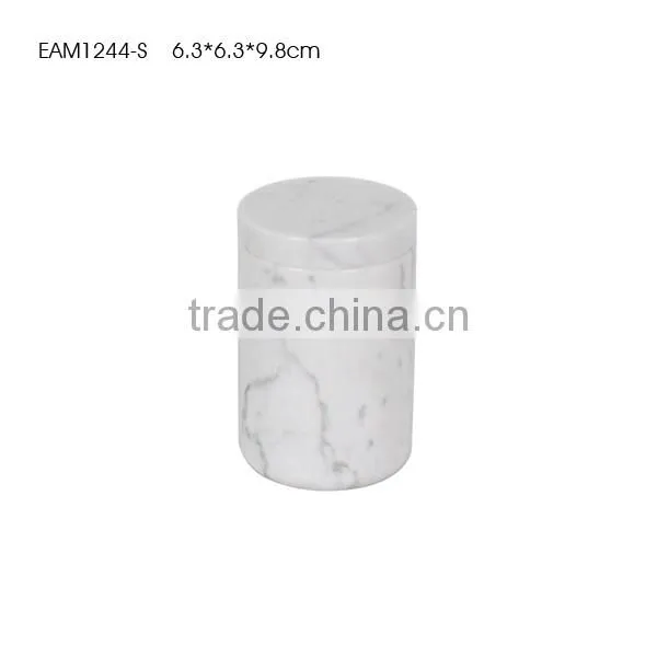 Home decor carrara marble candle jars designed with lids for customized
