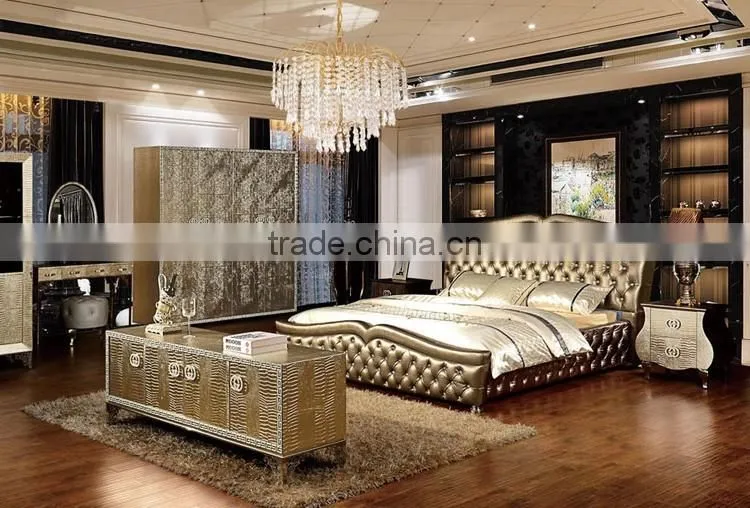2016 hot sale home used furniture leather bed YC030