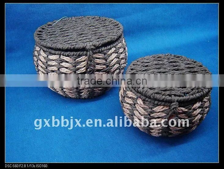 Brown round paper rope hobby craft box
