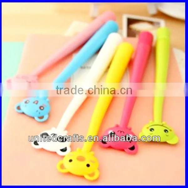 flexible pending animals head shape ball pen