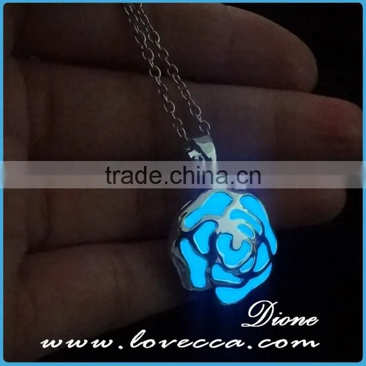 Magic Round Fairy Locket Glowing In The Dark Pendant Necklace Gift Luminous Vintage Necklaces