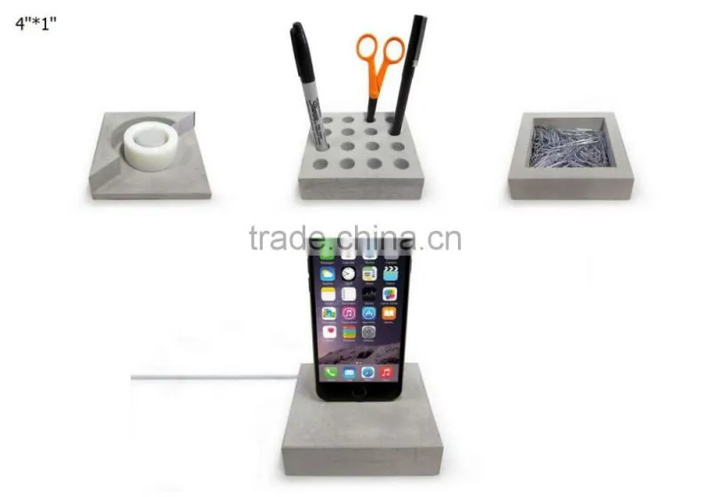 New design Concrete cement pen inserting tube with cat statue