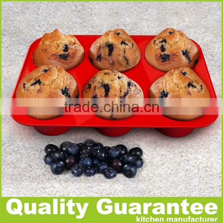 6 holes round silicone Muffin Pan easy cake mold silicone cookie pan