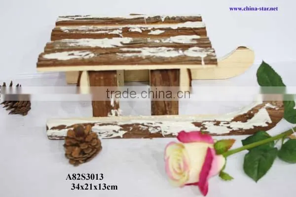 wooden christmas sledge decor