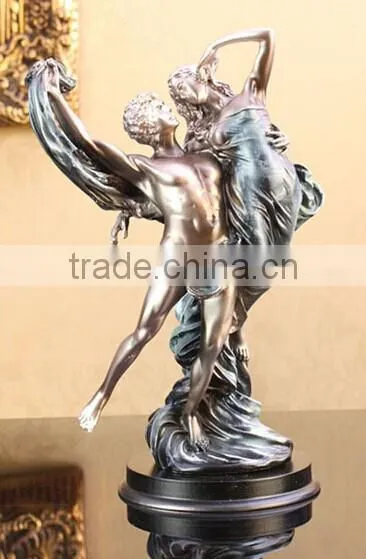 Resin craft couples dolphins, resin statues
