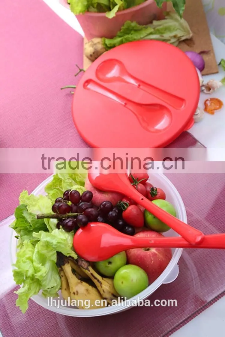 Plastic transparent salad bowl /Wholesale big plastic salad bowl set with lid