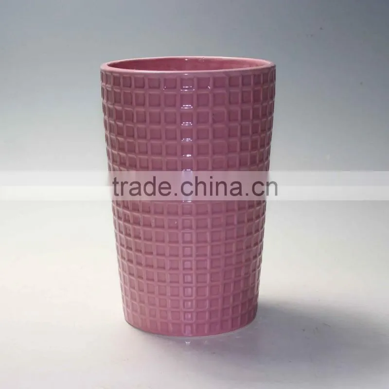 White Ceramic Textured Flower Planter Pots