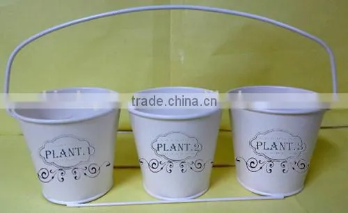 Set of 4 garden centr planter pot wholesal in green