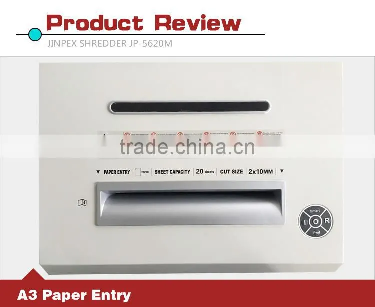 JP-5620M micro cut heavy duty industrial paper shredder A3 Paper entry