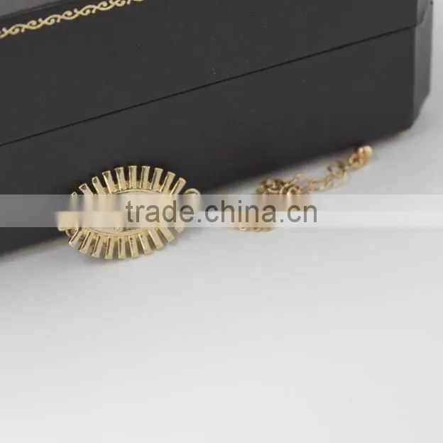 simple rhinestone evil eye charm gold chain bracelet