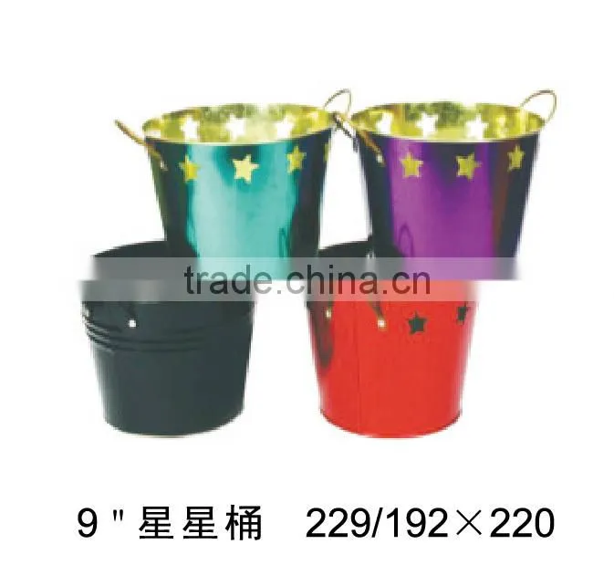 recyclable Tin Ice bucket with handle 9''