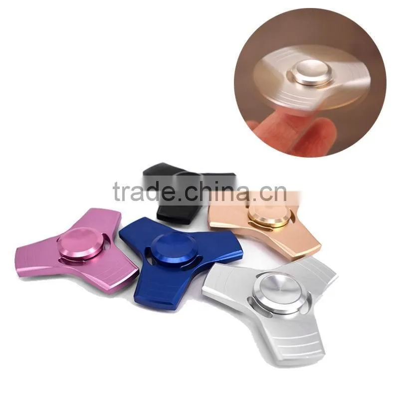 Aluminum 2017 hot Hand Spinner Tri Fidget Finger Fingertip Gyro Desk Toy EDC Kids Adult