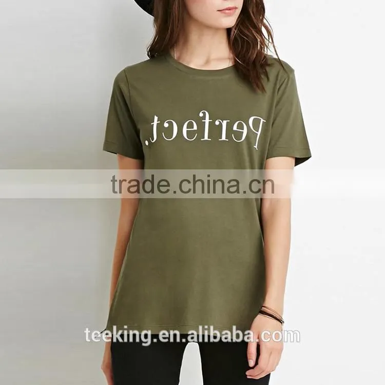 OEM factory cotton printing custom women t shirt design