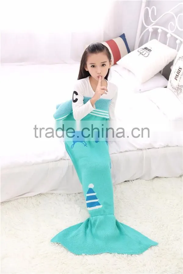 Custom High Quality Christmas Blanket Children Mermaid Tail Blanket