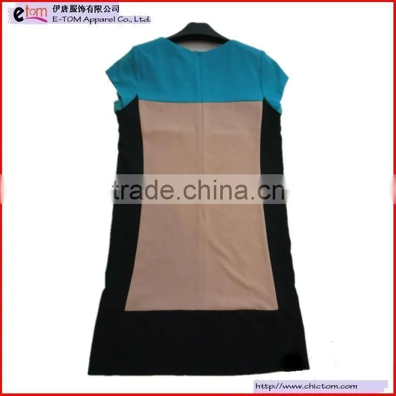 2013 New Arrival Short Sleeves Block Shift Dress ESD8263