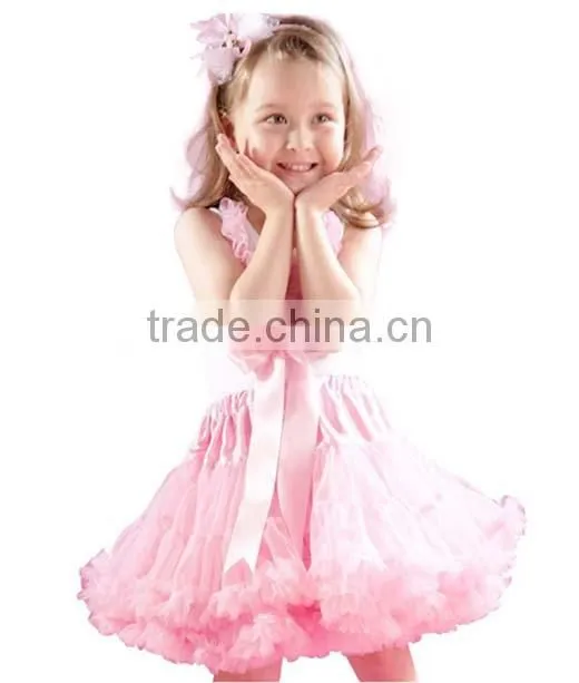 Children's Boutique Super Fluffy Drop Ballet Ruffled Satin Belt Bow Tutu Chiffon Party Clothing Girls' Fluffy Pettiskirts