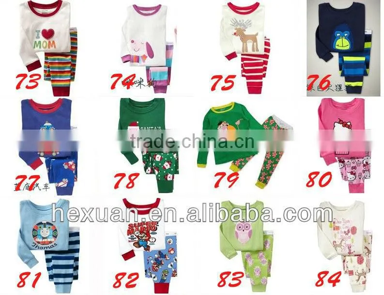 Shanghai Supplier New Designs clothes kids clothing children kids pyjamas wholesale