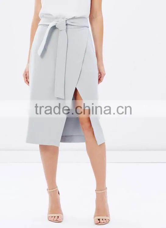 Latest designs ladies slitted front short skirt