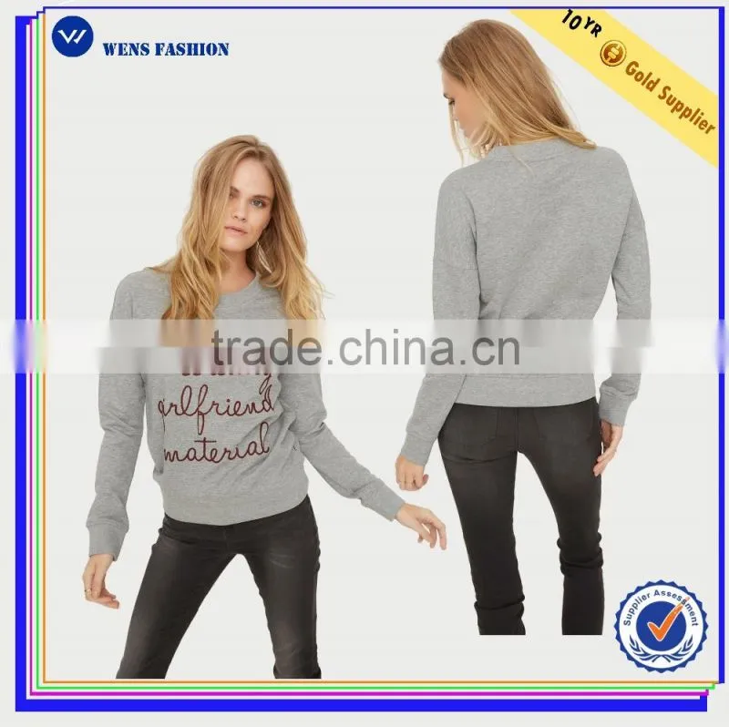 2016 wensfashion costume women leather and LightGrey long sleeved sweatshirt with hood