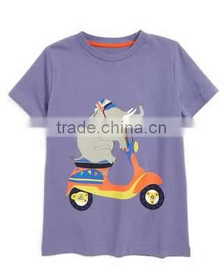 wholesale boys stylish boy's elephant in the purple t-shirt