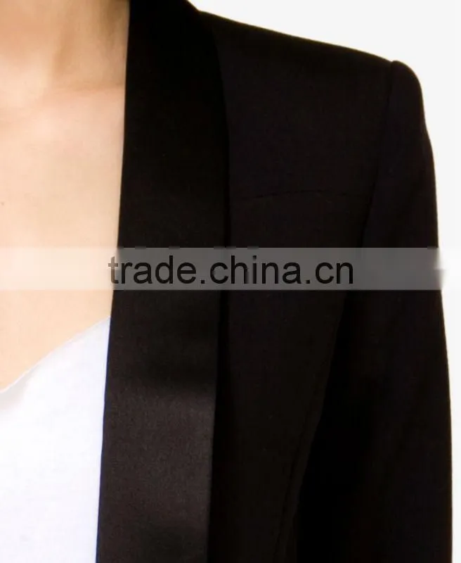 Open Tuxedo Lapel Blazer