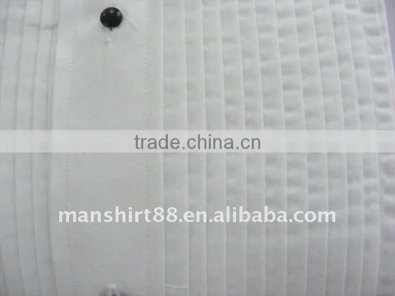man's T/C white lay-down collar tuxedo shirt
