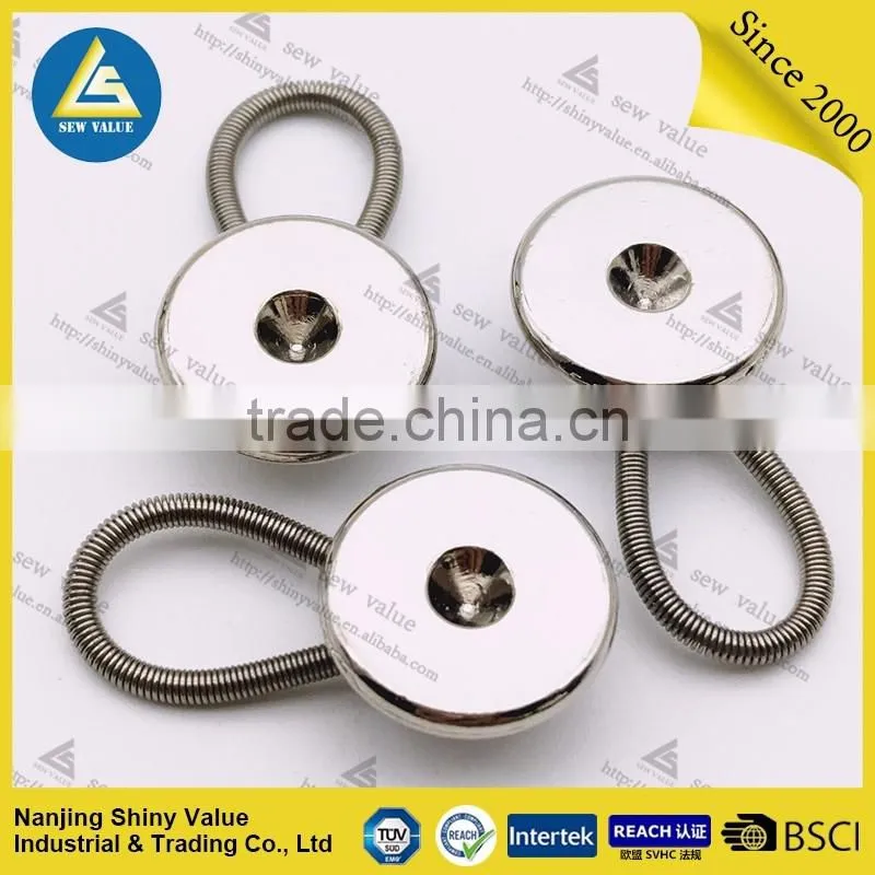 Different sizes custom packing cheap metal button collar extenders with pit on surface for quick fitting