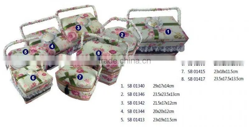 2015 Fashionable Art Craft Sewing Basket ,Wooden Basket