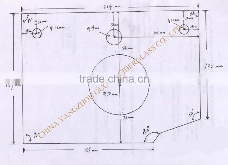 120kg/m3 different shape glass wool sealing part