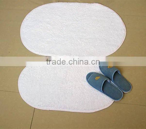 anti-slip washable white hotel shaggy bath rug