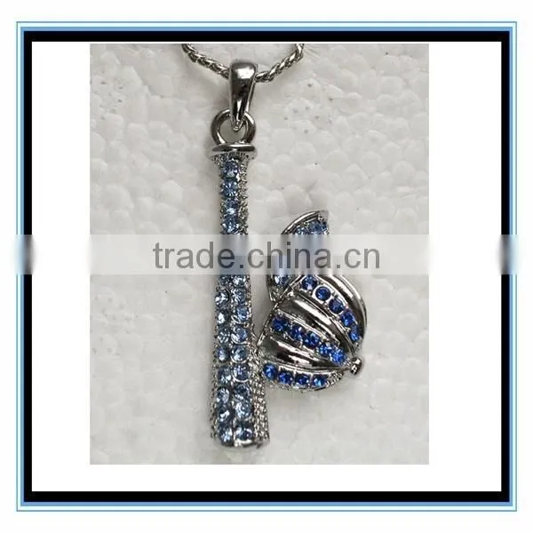 XP-MP-099330 FACTORY PRICE 2015 wholesale silver baseball cap alloy charm necklace jewelry
