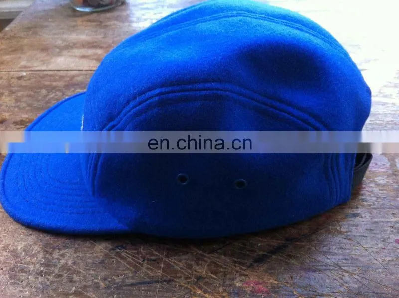 Beauty jewelry blue five panel wool camp snapback hat