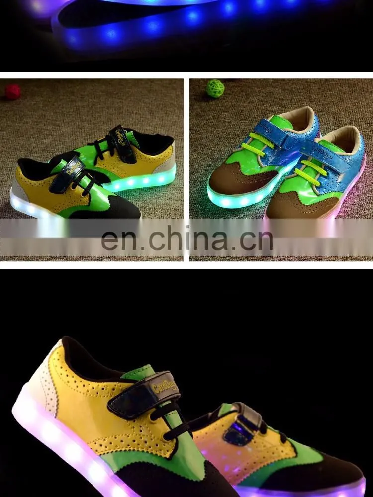 Wholesale fashion Cool casual shoes uk Brogue shoes USB charge Children kids Led shoes sneakers for boys girls