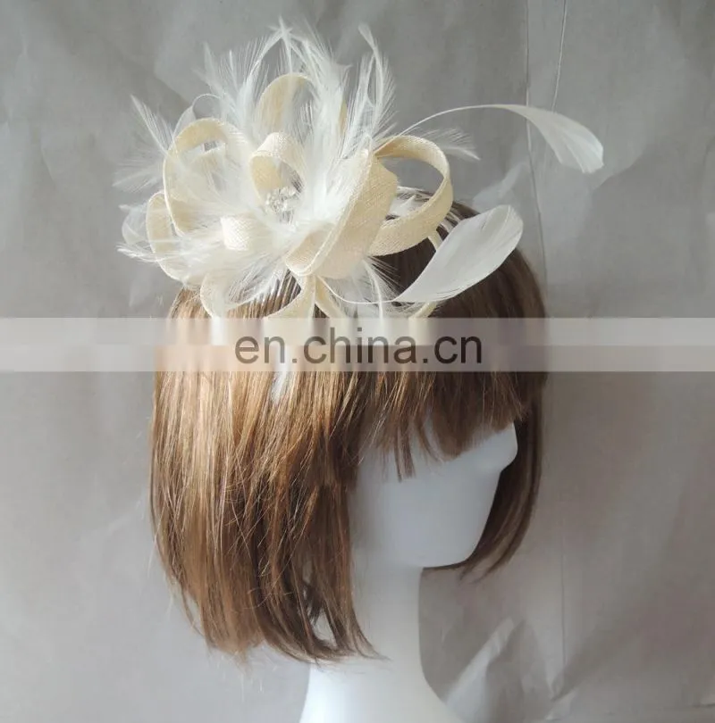 Fashion NEW women white flower Fascinator hair comb