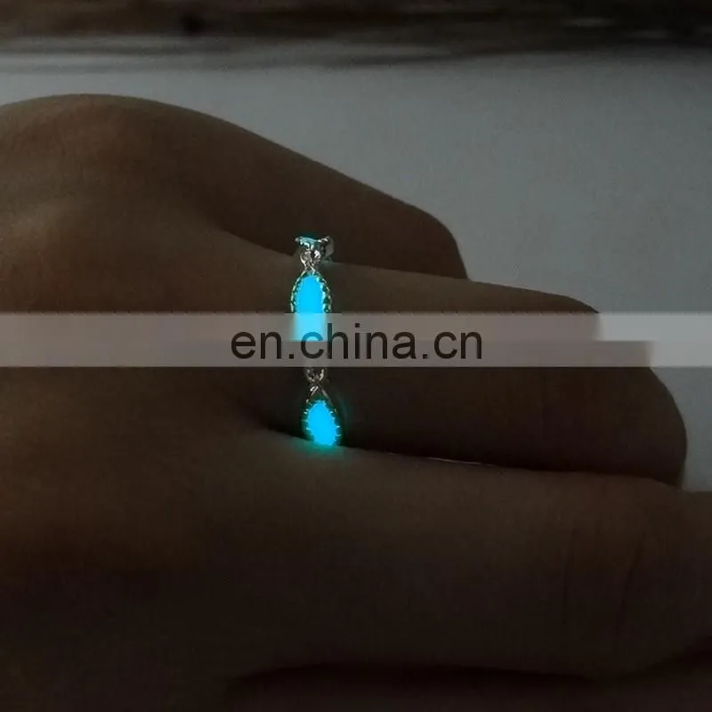 925 Silver Plated Infinity Hollow Out Glow In The Dark Ring For Couple