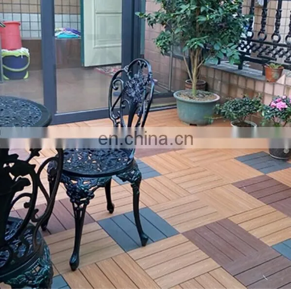 WPC garden swimming pool decoration deck DIY tiles 310*310mm wpc interlocking decking tiles