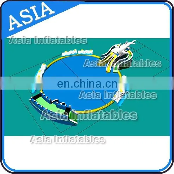 Shark Inflatable Water Playground For Kids , Inflatable Land Water Park , Ground Water Park Inflatables