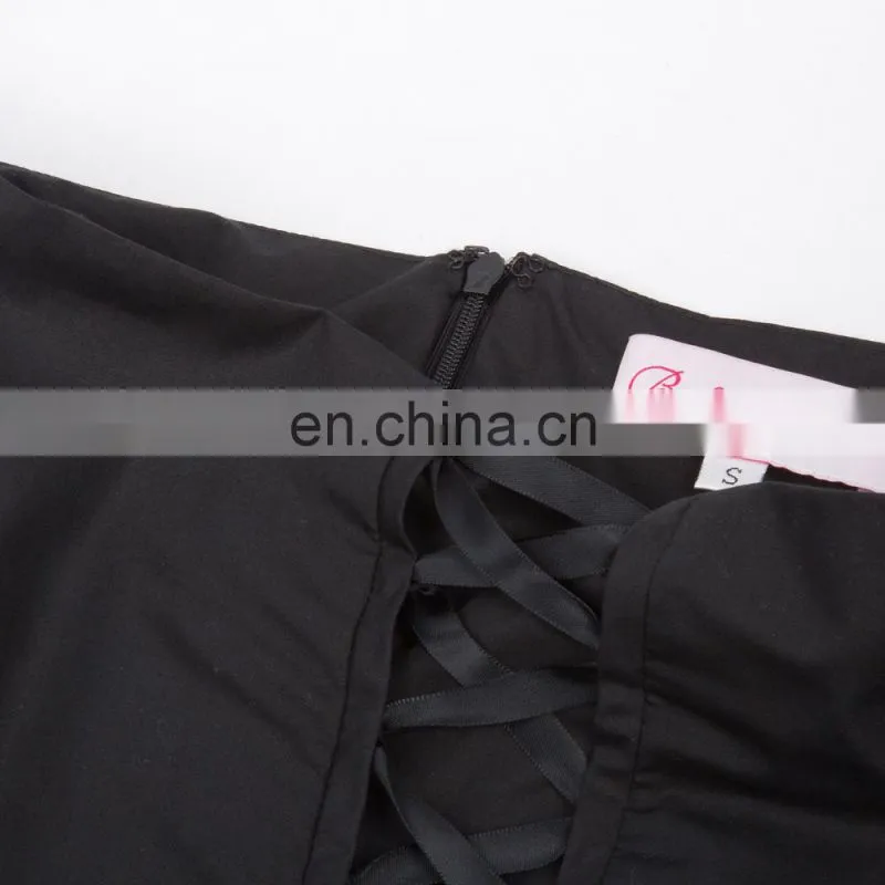 Belle Poque Vintage Retro Gothic Victorian Edwardian Bustle Style Black Skirt BP000405-1