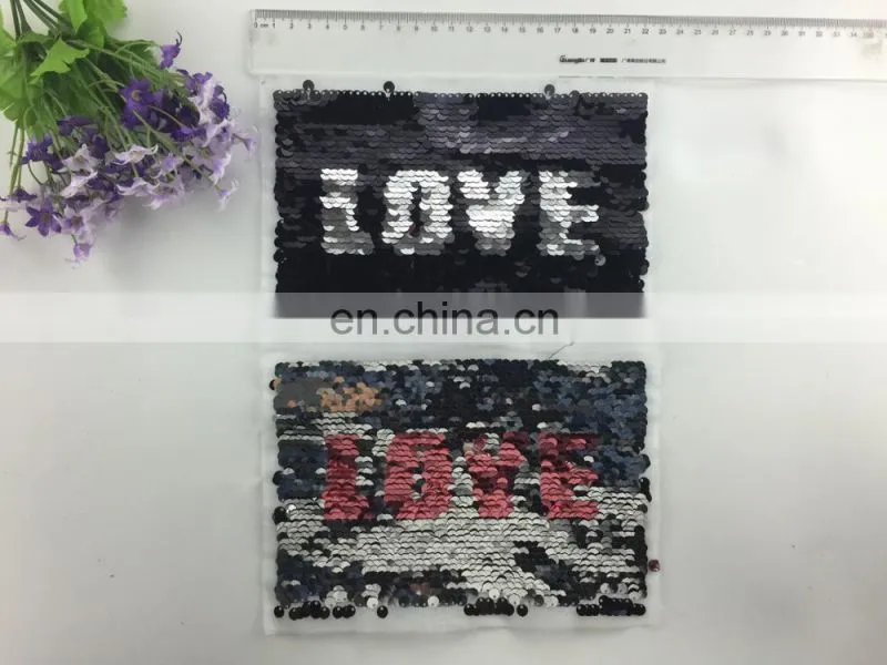 fashion design double side patch with colorful sequin