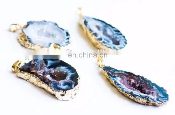 Druzy Black and Gold Agate Jewelry necklace