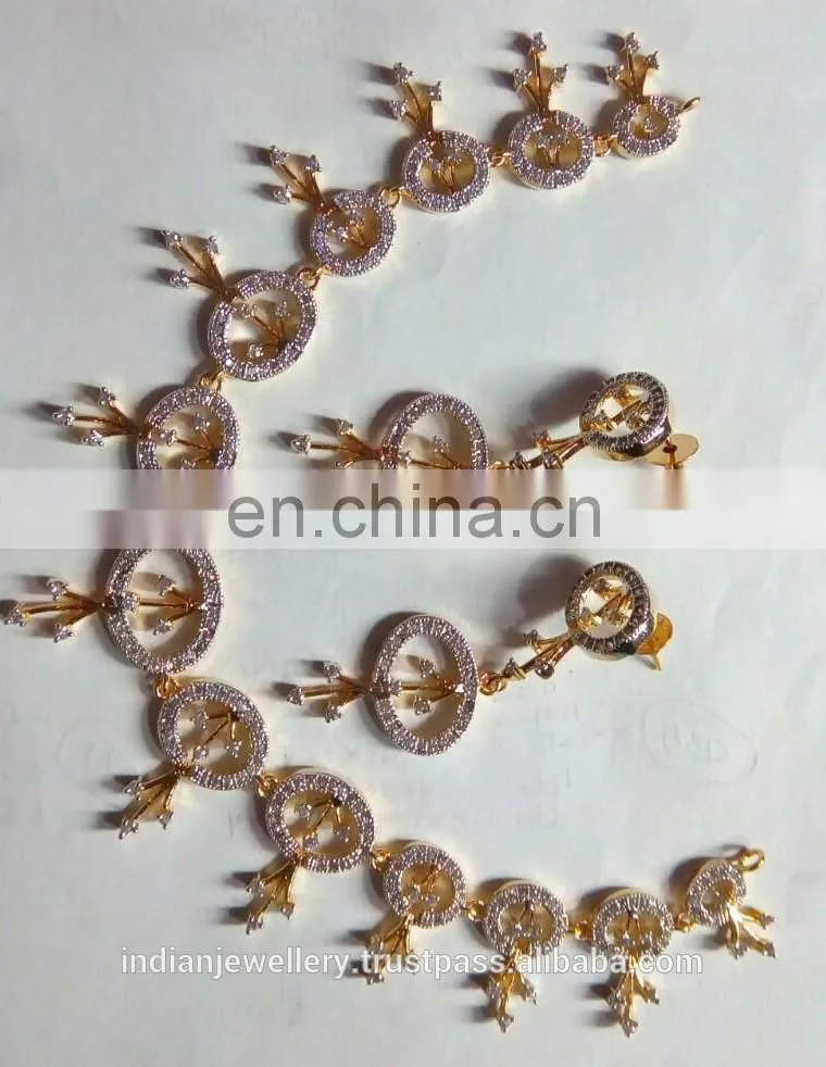 cubic zirconia jewelry set exporter, ad jewellery set manufacturer