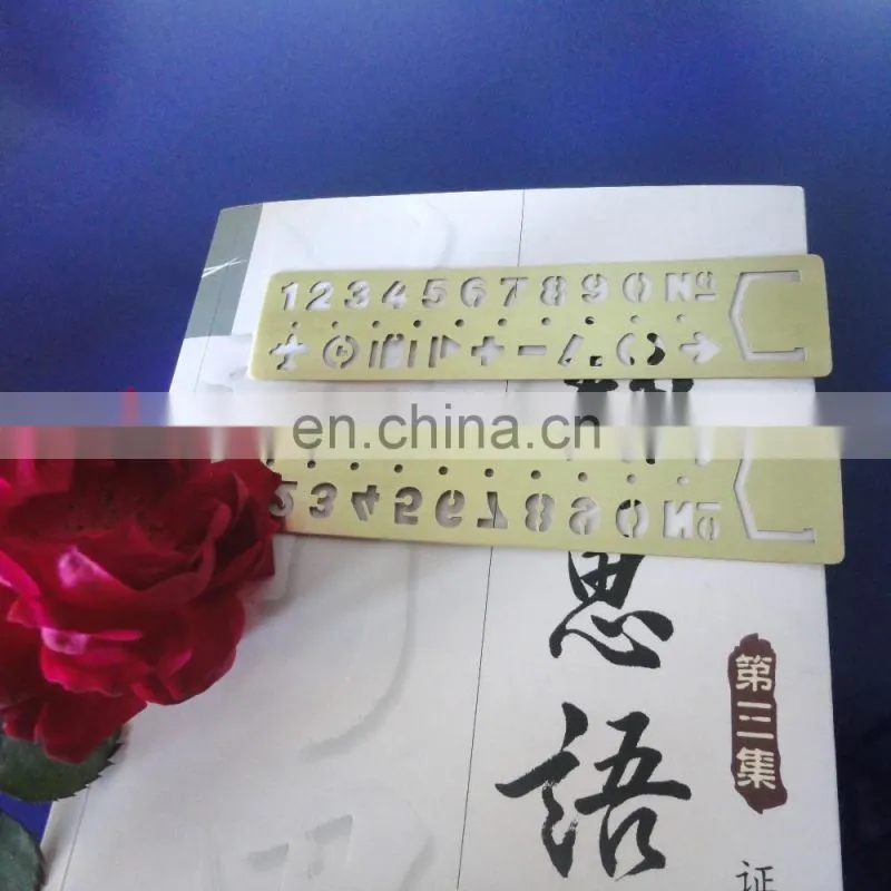 Brass Template Number Bookmark for Book